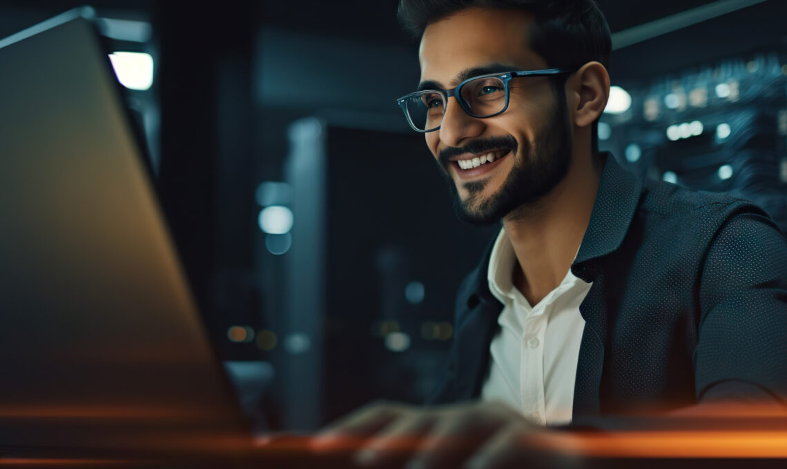 Man working on computer