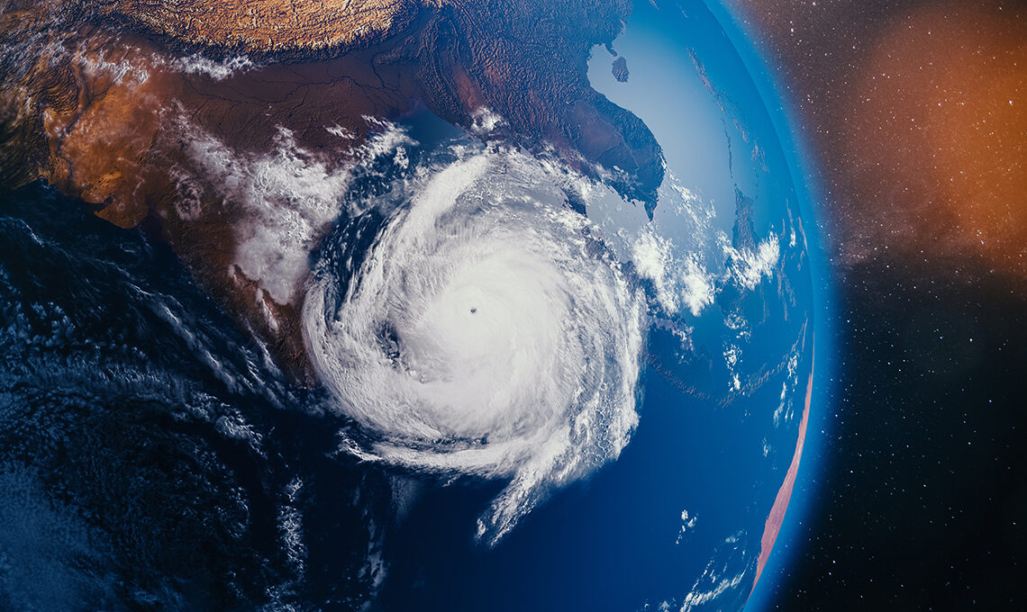 Satellite image of cyclone heading towards Bangladesh and India